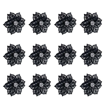 

Mesh flower napkin rings modern black flower napkin rings 12