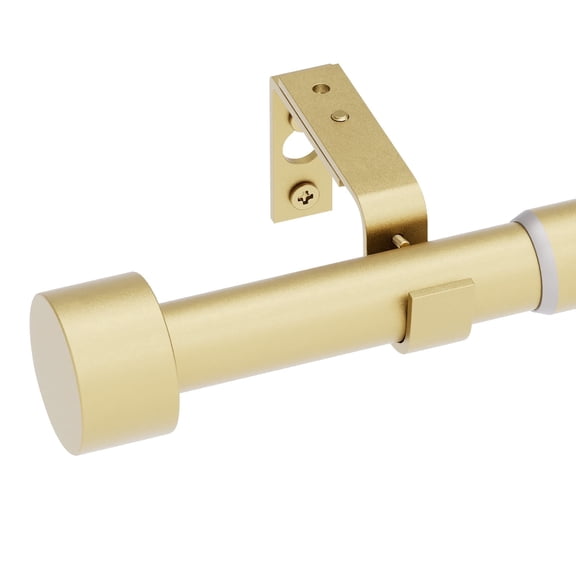 32"-144" Curtain Rods,1 inch Diameter Single Curtain Rod Set,Heavy Duty Curtain Rods with Aluminium Finials,Gold