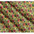 thumbnail image 3 of Soimoi Cotton Poplin Fabric Leaves,Lemon Slice & Watermelon Fruits Print Sewing Fabric Yard 42 Inch Wide, 3 of 7