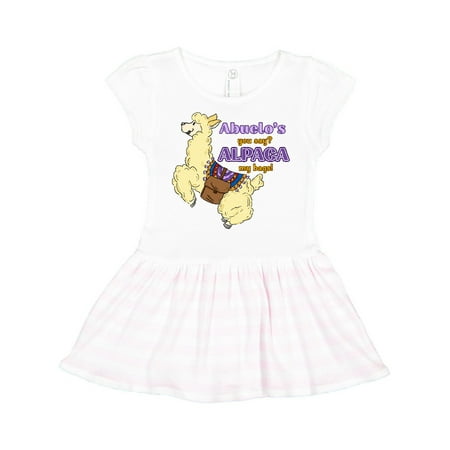 

Inktastic Abuelo s You Say ALPACA my Bags with Cute Jumping Alpaca Gift Toddler Girl Dress