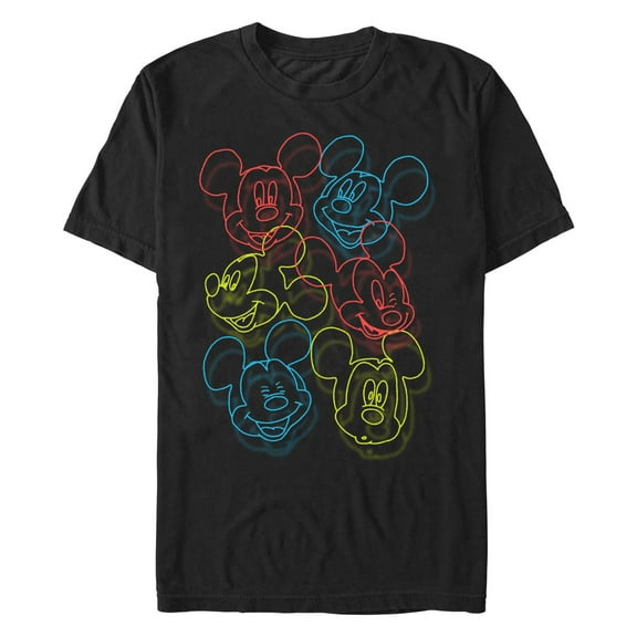 Men's Mickey & Friends Neon Heads Graphic T-Shirt