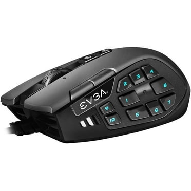 EVGA X15 MMO Gaming Mouse, 8k, Wired, Black, Customizable, 16,000 DPI, 5 Profiles, 20 Buttons, Ergonomic 904-W1-15BK-KR