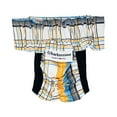thumbnail image 3 of Barkertime Blue and Yellow Plaid Cat Diaper Pull-up, 3 of 9