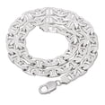 thumbnail image 3 of 9.5mm Large Solid .925 Sterling Silver Flat Mariner Chain Necklace, 36 inches, 3 of 6