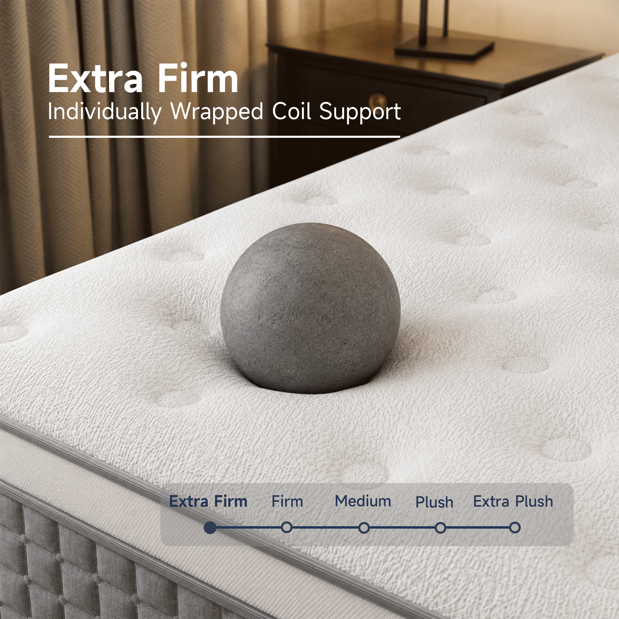 GREOO 14''Queen Mattress Extra Firm Hybrid Mattress with Cooling Gel Memory Foam and Pocketed Springs,Euro Top