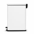 thumbnail image 3 of Home Zone Living 4 Gallon Slim Kitchen Trash Can with Step Pedal, Soft-Close Lid and Removable Inner Bucket, Stainless Steel, Matte White, 3 of 9