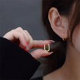 thumbnail image 2 of Pendientes de plata de ley 925 en forma de U franceses con un estilo sencillo y moderno para mujer, aros de moda y pendientes retro, 2 of 5