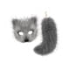 thumbnail image 2 of Máscara y cola de Therian para mujer, 25 cm de largo, para juego de rol, fiesta, animal Gris oscuro, 2 of 9