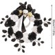 thumbnail image 2 of 2 Pcs Halloween Decoration Skull Wreath | 30cm/11.8inch Black & White Rose Artificial Wreaths Creepy Halloween Ornaments, 2 of 5