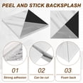 thumbnail image 4 of Uxcell 10 piezas de azulejos autoadhesivos 11.8"x11.8" para cocina y baño, negro/blanco/gris, 4 of 7