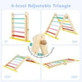 thumbnail image 4 of Olakids Pikler Triangle Set 7 in 1 Climbing Toys for Toddlers Foldable Baby Wood Montessori Jungle Gym with Angle Adjustable Ladder Seesaw Ramp Indoor Playground (Colorful), 4 of 9