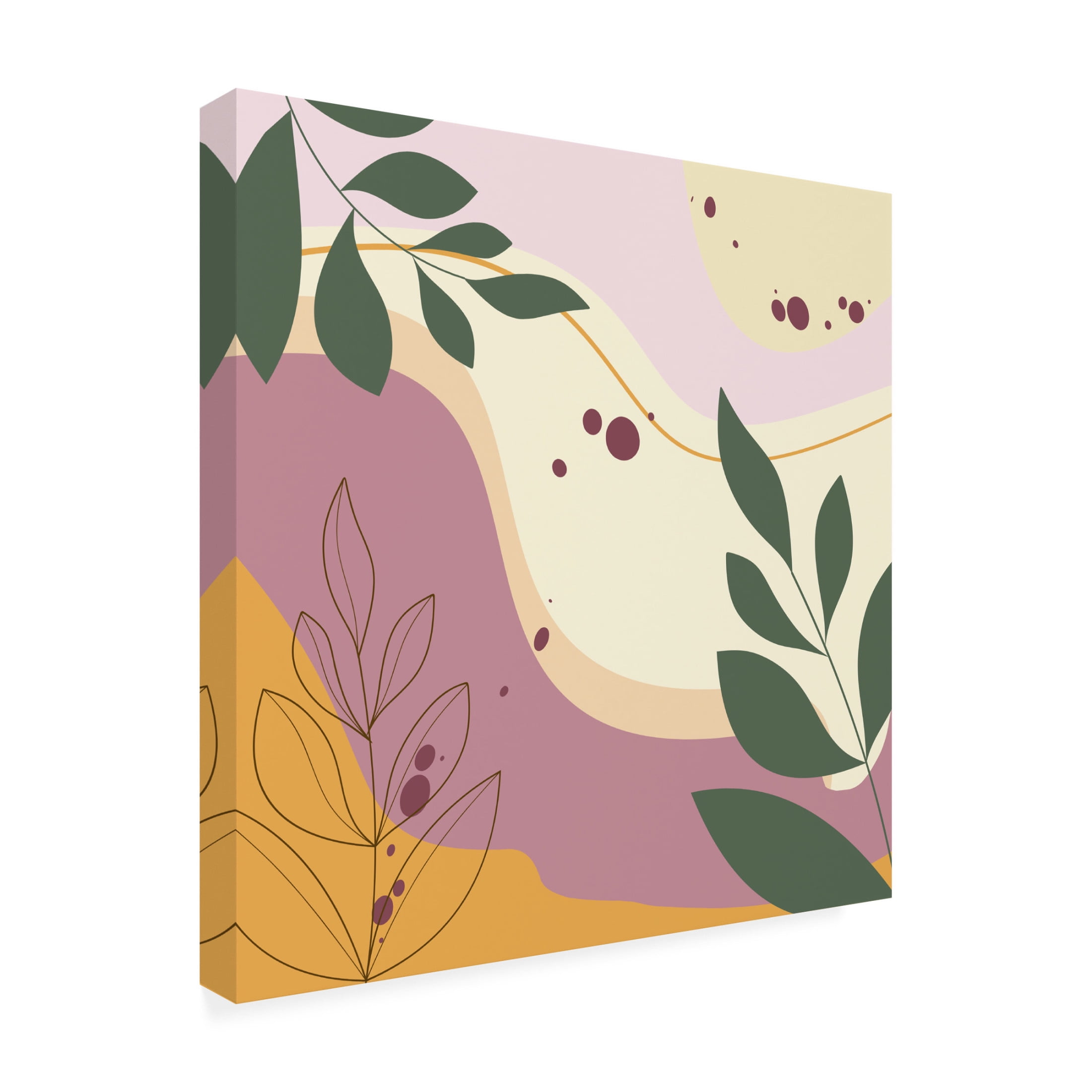 Canvas Wall Art - Jean Plout 'Abstract Botanical Garden A' Wall Art for Living Room, Bedroom, or Office Décor by Trademark Fine Art - 35 x 35 Inches