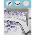 thumbnail image 4 of Quilts King Size, Purple Eucalyptus Soft Comforter Bedding Set for Bed, Spring Summer Farmhouse Leaves Watercolor Lightweight Quilted Bedspread with Pillow Cover(2 Pieces) for All Season, 96x106 Inch, 4 of 6