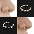 thumbnail image 3 of Primegos Sparkly Rhinestones U Shape Nose Stud Hoop Nose Ring Chic Body Piercing Jewelry, 3 of 5