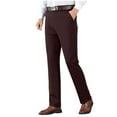 thumbnail image 2 of Babysbule Mens Pants Men's Business Slim Large Size Elastic Waist Cotton All-match Solid Color Straight Trousers Men's Suit Pants, 2 of 9