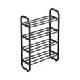thumbnail image 2 of AuroraX Black Shoe Rack Stainless Steel Metal 4 Tier Small Shoe Rack Organizer Space-Saving Vertical Corner Sturdy Free Standing Minimalist Shoe Storage Organizer for Closet,Entryway,Door, 2 of 6
