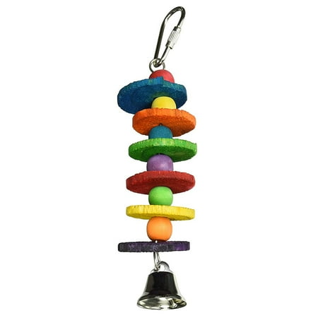 Farfi Pet Bird Parrot Ball Bell Climbing Grinding Paw Haning Cage Decor Chewing Toy Multicolor