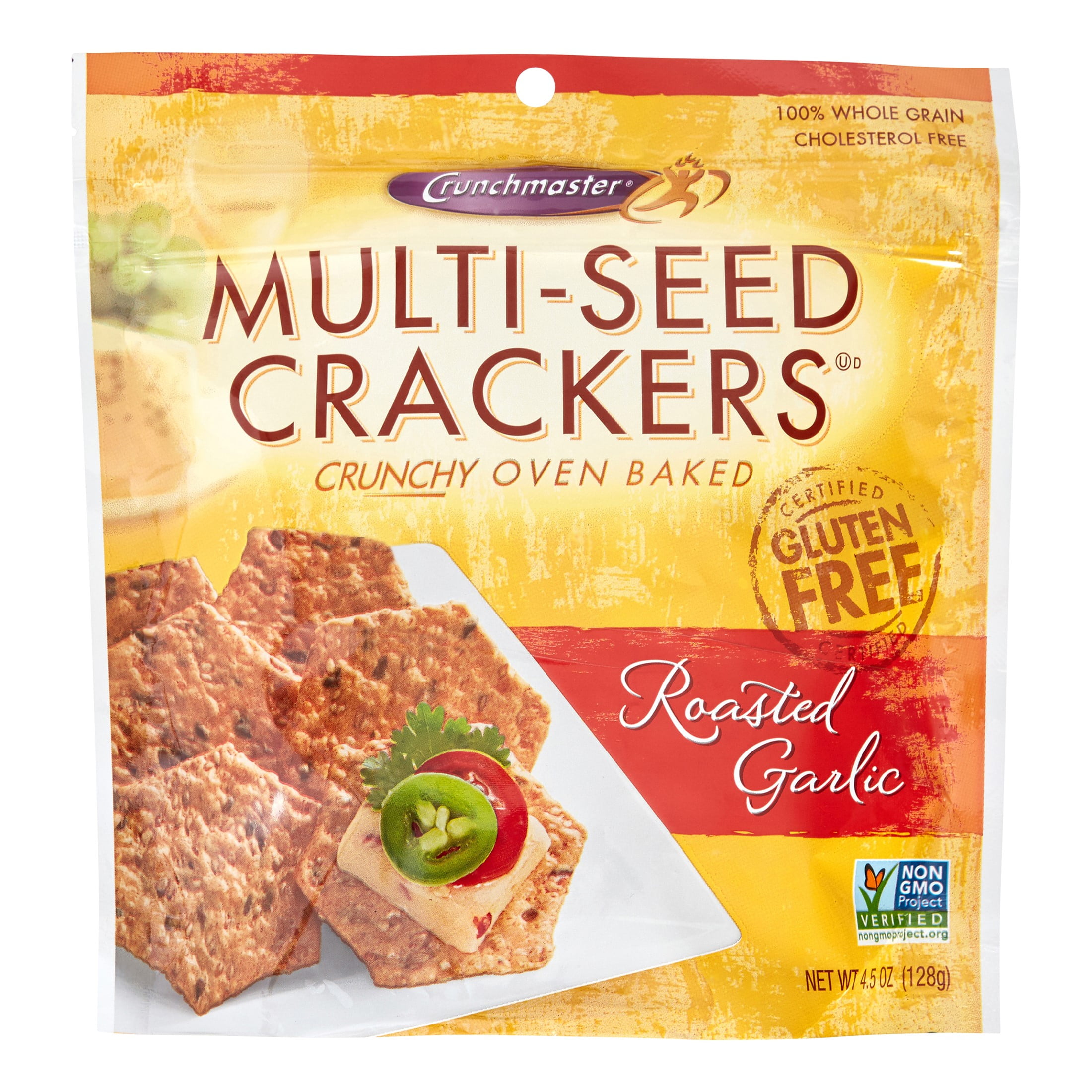 Crunchmaster MultiSeed Oven Baked Crackers Roasted Garlic Walmart