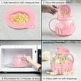 thumbnail image 4 of Glass Microwave Popcorn Popper, Dual Function Lid Easy To Clean Glass Microwave Popcorn Jar with Handle for Cinema Game Party Pink, 4 of 7
