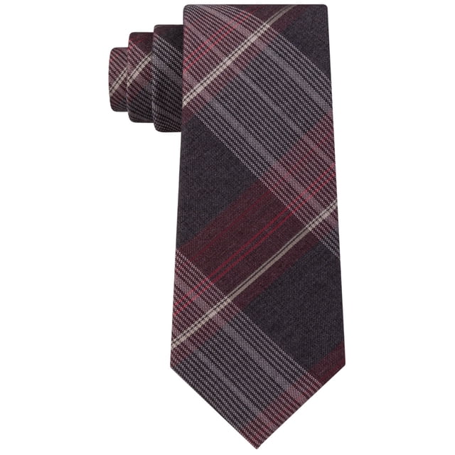 Kenneth Cole Cravate Auto-Nouée à Carreaux pour Hommes, Rouge, Taille Unique