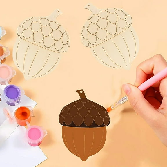 DRAFIDEEP DIY Pine Cone Hanging Decor Wooden Acorn Shaped 20Pcs 4.1X3.1X0.08In