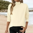 thumbnail image 2 of ZJXFGS Women'S Pull Over Tops Fall Long Sleeve Tops School Outfits for Teachers Early Fall Tops for Women Beige L, 2 of 9