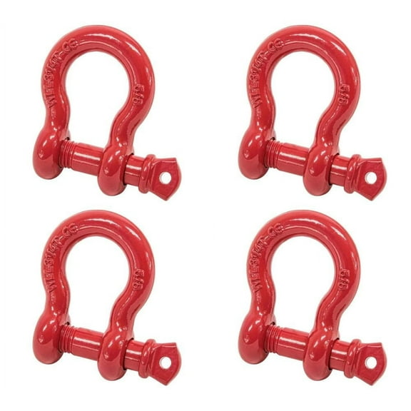 (4 Pack) 5/8" Anchor Shackle Forged Carbon Steel w/ Alloy Screw Pin Load Limit # 3.25 Tons (6,500 lbs) | Double Rust Protection Heavy Duty D Ring Shackle for Towing, Rigging & Vehicle Recovery