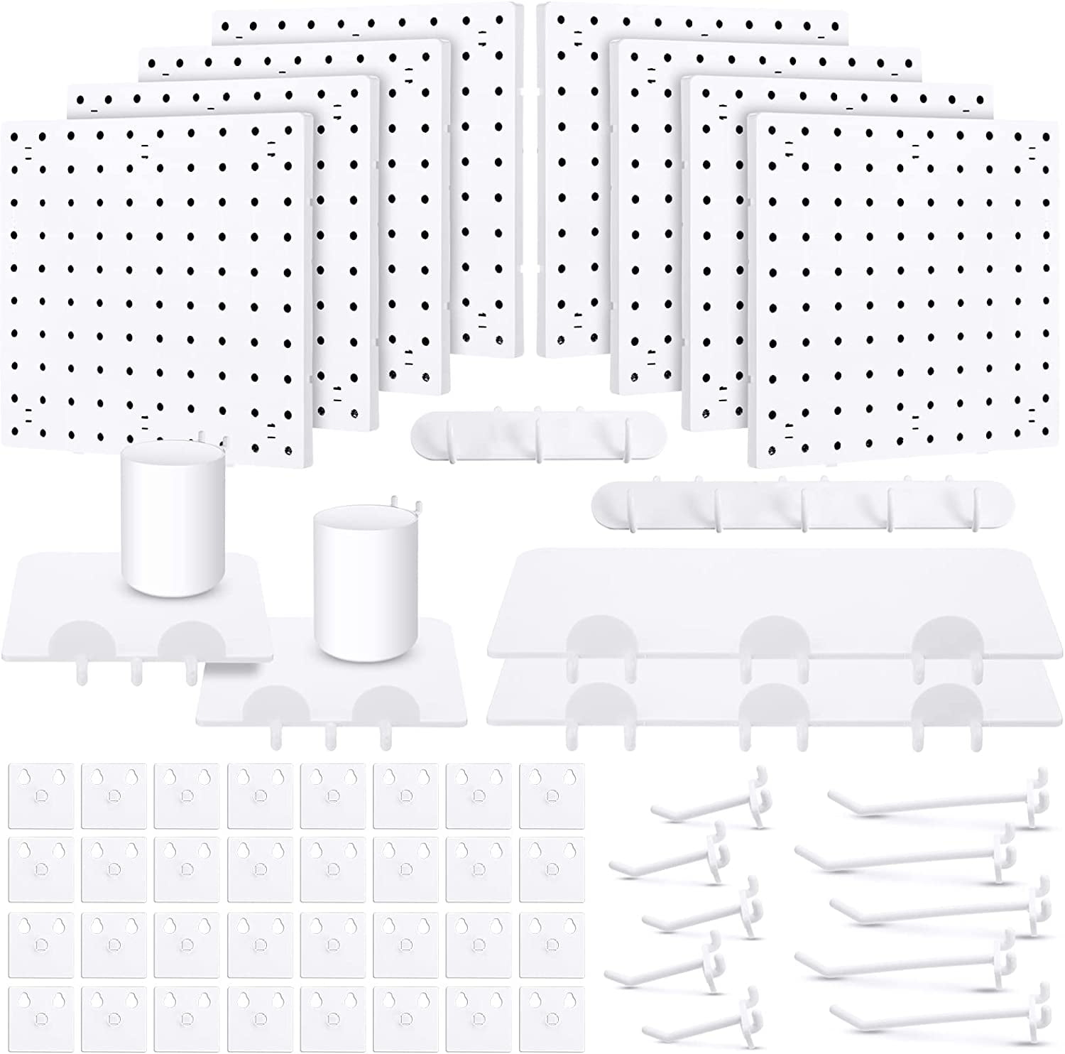 Wall Control Pegboard Hobby Craft Pegboard Organizer Storage Kit with  Orange Pegboard and White Accessories