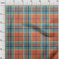 thumbnail image 2 of oneOone Cotton Flex Dark Peach Fabric Madras Check Craft Projects Decor Fabric Printed By The Yard 40 Inch Wide, 2 of 4
