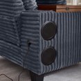 thumbnail image 5 of Aukfa Corduroy Chaise Lounge Chair with Ottoman, Hidden Rotating Table, Storage Armrest with Cup Holder, USB Port & Bluetooth Speaker, Dark Gray, 5 of 8
