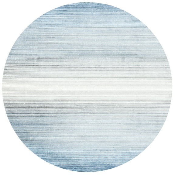 SAFAVIEH Dream Cirino Striped Area Rug, Blue/Ivory, 6'7" x 6'7" Round