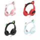 thumbnail image 4 of Seitruly G19 Pink Cat Ear Cute Girl Auriculares para juegos con micrófono Reducción de ruido Estéreo Música RGB Flash Light Auriculares con cable Cables de audio/vídeo azul claro, 4 of 8