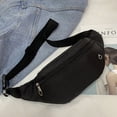 thumbnail image 4 of Riñonera impermeable con correa ajustable para hacer ejercicio, viajar, correr de forma informal, color negro, 4 of 5