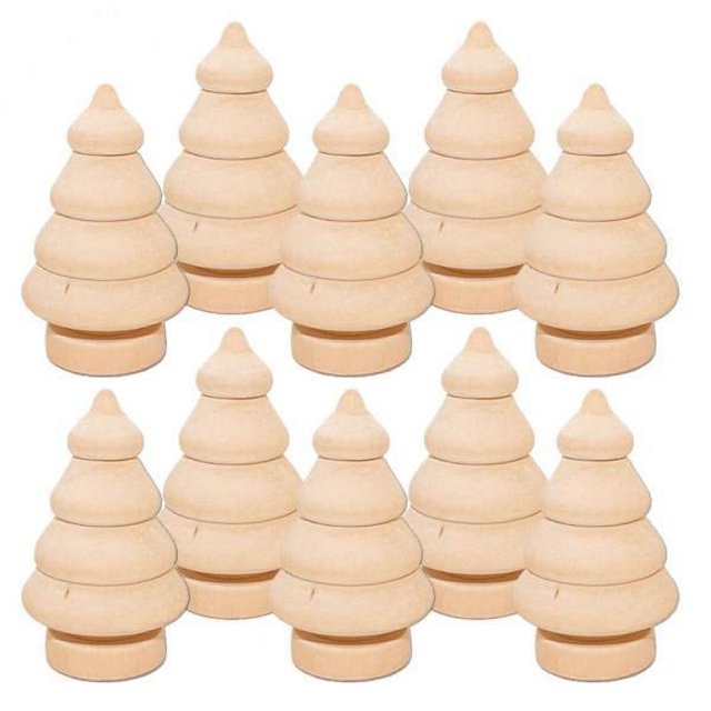 DOLITY 2X 10 X Unfinished WOODen Peg Doll BoDY Shape DIY Color Art