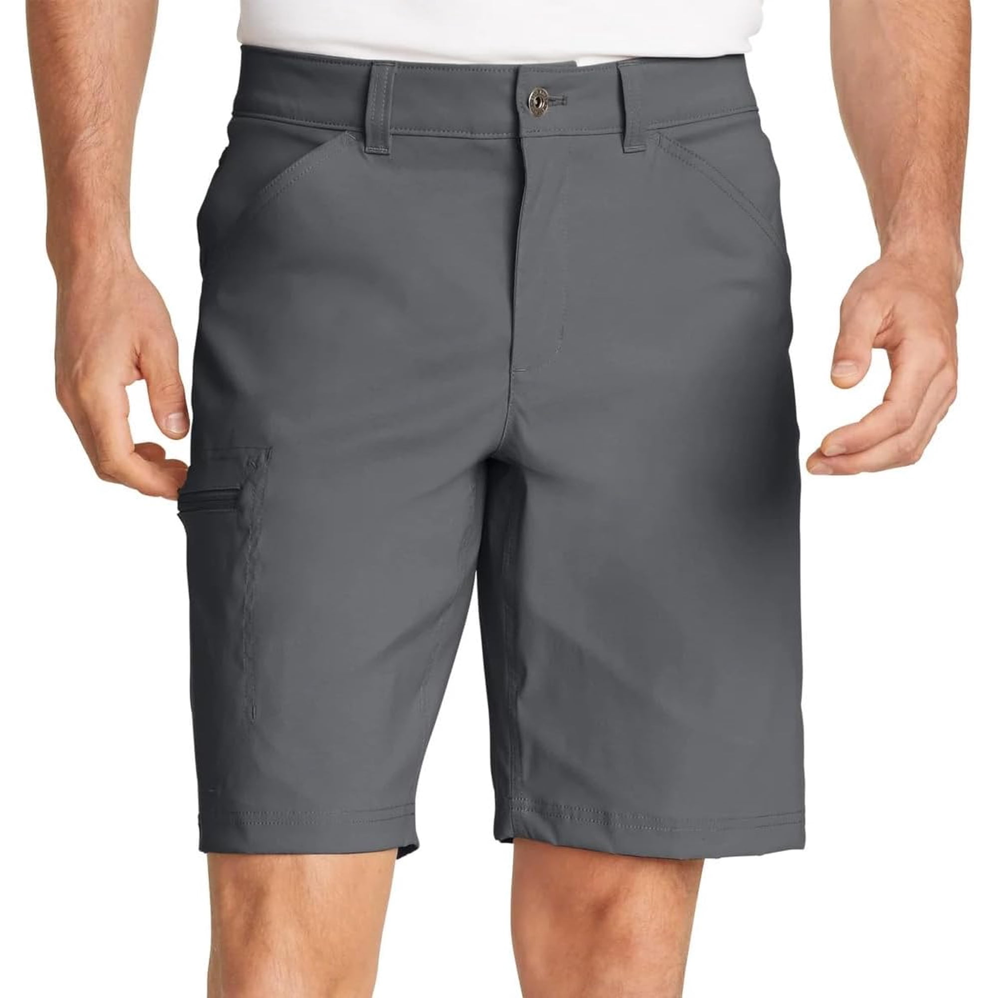Eddie Bauer Mens UPF 50+ Classic Fit Stretch Lightweight Tech Short (Gray, 32)