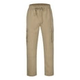 thumbnail image 3 of NIEWTR Men's Outdoor Casual Pants Cargo Hiking Pants Lightweight Work SweatPants Fall Winter Pants (Khaki,S), 3 of 8