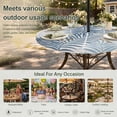 thumbnail image 6 of Round Outdoor Tablecloth with Umbrella Hole and Zipper, Blue Grey Palm Leaves Tablecloth with Elastic Waterproof, Summer Botanical Tropical Leaf Patio Table Covers for 45" - 54" Picnic Pool Tables, 6 of 9