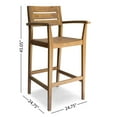 thumbnail image 5 of Jaxson Outdoor Rustic Acacia Wood Barstool (Set of 4), Teak, 5 of 6