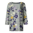 thumbnail image 5 of Zedker Women'S Floral Printed Loose Fits V-Neck 3/8 Sleeve T-Shirt Blouses, Soft Comfortable Casual Breathable Loungewear Fall Tops,Multicolor,XXXL, 5 of 5