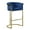 Navy Blue, variant on Black Velvet Barstool Chair (Single) with Gold Metal Chrome Base