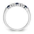 thumbnail image 2 of Solid 14k White Gold Diamond Sapphire Blue September Gemstone Wedding Band Ring Size 8.5 (.1 cttw.), 2 of 8
