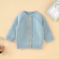 thumbnail image 4 of Splozh Infant Baby Girl Cardigan Button Down Knit Fall Sweatshirt Toddler Lightweight Sweater Cardigan for Baby Girl Baby Sweater Girl,Sky Blue,3-6 Months, 4 of 9