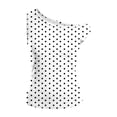 thumbnail image 5 of FDGIU Women's Off Shoulder Polka Dot Slim Tank Top, Short Sleeve Stretch Sleeveless Tee for Summer Daily Club Beach Layering Outfits, 5 of 6