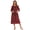 Red, variant on Women Robe Zipper Front House Coat 3/4 Sleeve Nightgown Full Length Ladies Lounge Dress with Pockets S-2XL