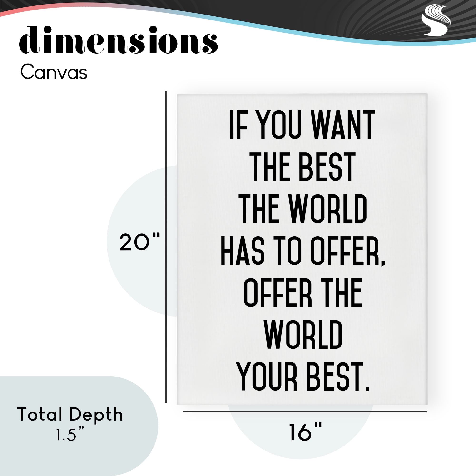 Offer The World Your Best Canvas Wall Art, design by Lettered and Lined