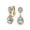 Gold-Tone, variant on Womens Vintage Style Bridal CZ Halo Dangle Clip-On Earrings SilverRose Gold Plated