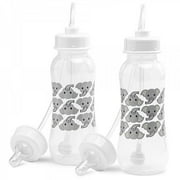 Hands-Free Baby Bottle - Anti-Colic Self Feeding Baby Bottle System 9 oz (2 Pack - Elephant)