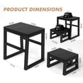 thumbnail image 3 of 3-in-1 Step Stool for Adults Kids, Waterproof Heavy Duty Bed Step with Small Stackable Chair, All Weather Compact Portable Foot Stool for Kitchen Bathroom Bedroom Indoor Outdoor, Black, 3 of 17