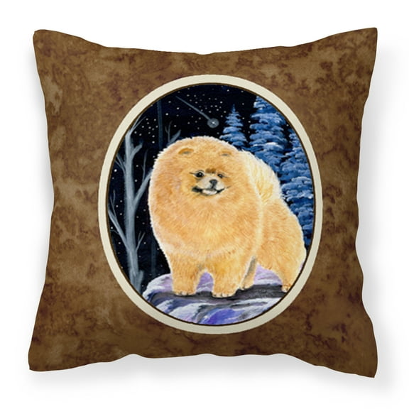Carolines Treasures SS8396PW1414 Starry Night Pomeranian Fabric Decorative Pillow, 14Hx14W, multicolor
