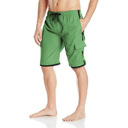 U.S. Polo Assn. Men's Side Stripe Basic Cargo with Big Pony, Amazon Green, Large